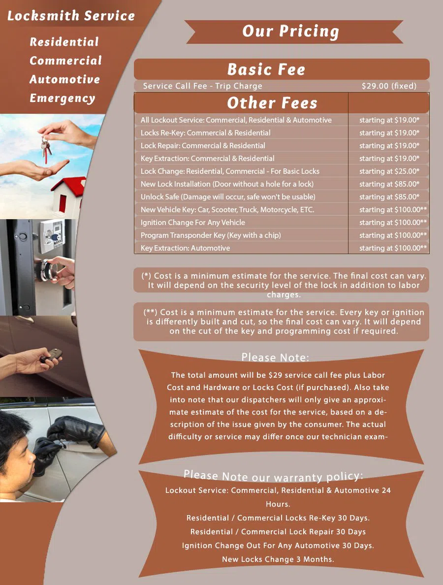 Houston Any Time Locksmith Houston, TX 281-502-1443 - price-list